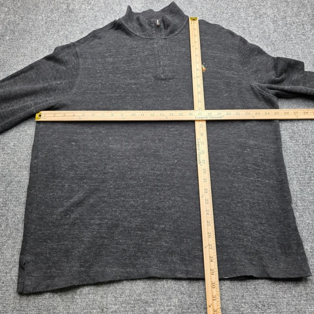 Polo Ralph Lauren Estate Rib Quarter Zip‎ Pullover Sweater Gray Heather Men's XL